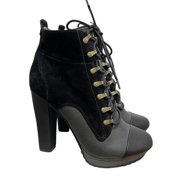 Diesel Womens Hi-Persis High Heel Ankle Boots EU 39 US 8.5 Black Grunge Gothic - Picture 2 of 12